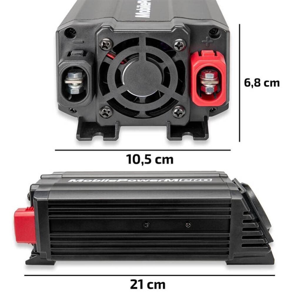 Invertor 12V la 220V, 300W, USB, cu stecher si clesti baterie, HEYNER® Mobile Power M PRO, 511.92 Heyner 