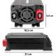 Invertor 12V la 220V, 300W, USB, cu stecher si clesti baterie, HEYNER® Mobile Power M PRO, 511.92 Heyner 