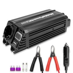 Invertor 12V la 220V, 300W, USB, cu stecher si clesti baterie, HEYNER® Mobile Power M PRO, 511.92 Heyner 