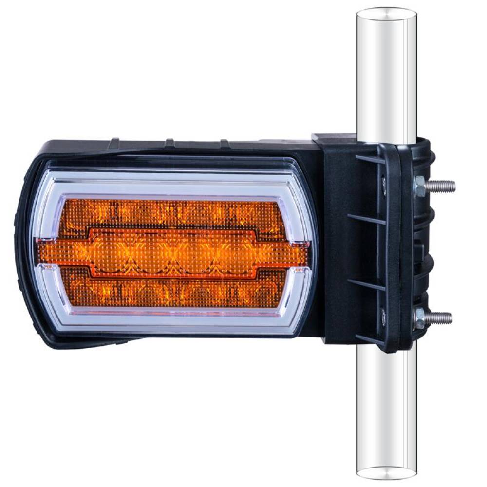 Lampa semnalizare fata cu pozitie, LED, 120x70, cu prindere pe teava, fi20-30, CLEO front, LZD 2789 R1 Horpol