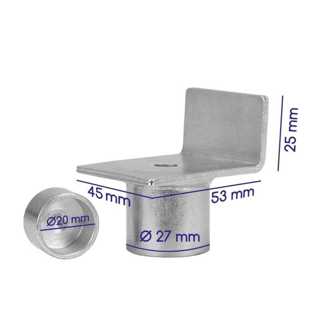 Adaptor tip L, pentru cric hidraulic, cu adaptor fi20 si fi27, 25x53x45mm, 430.80 Alca 