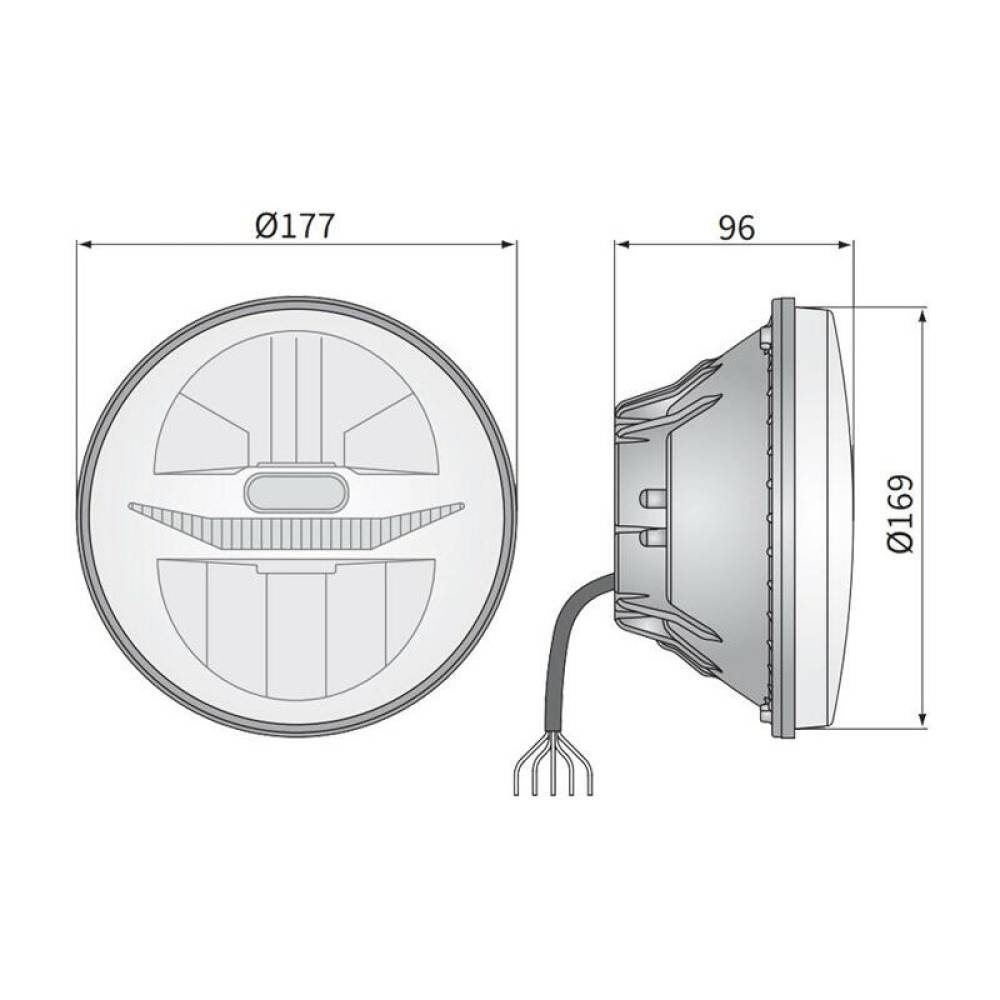 Far fi17.8 cm, cu 2 faze si DRL, Jeep, Land Rover, Ford, Jaguar, motociclete, EGC1.55400 Wesem Far fi17.8 cm, cu 2 faze si DRL, Jeep, Land Rover, Ford, Jaguar, motociclete, EGC1.55400 Wesem