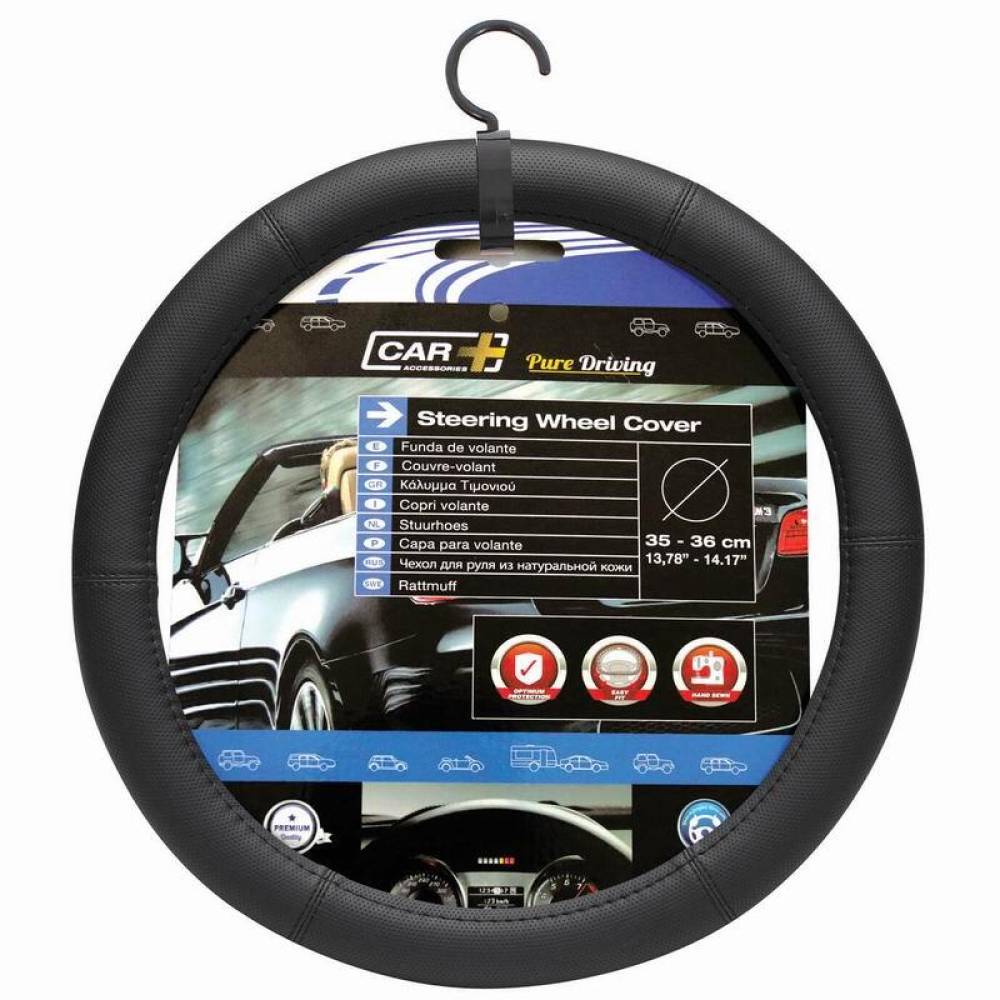 Husa volan 35-36cm, imitatie piele perforata, neagra, Pure Driving, 2505046 Car+ Husa volan 35-36cm, imitatie piele perforata, neagra, Pure Driving, 2505046 Car+