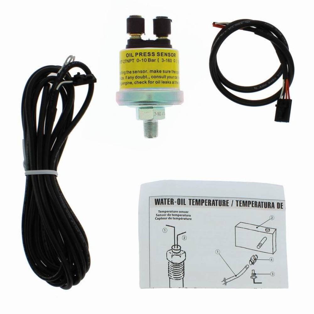 Ceas indicator presiune ulei, digital, LED, fi52mm, 12V, multicolor, cu senzor si suport, RSP GLED524 RaceSport 