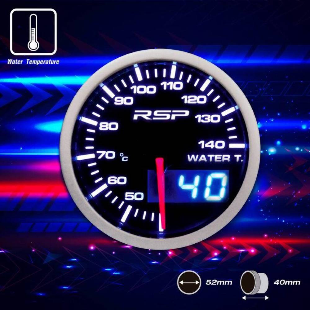 Ceas indicator temperatura apa, digital, LED, fi52mm, 12V, multicolor, cu senzor si suport, RSP GLED504 RaceSport Ceas indicator temperatura apa, digital, LED, fi52mm, 12V, multicolor, cu senzor si suport, RSP GLED504 RaceSport