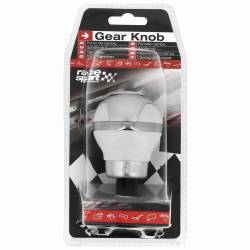 Maner schimbator viteze sferic, din aluminiu cu piele alba, 800087W RaceSport