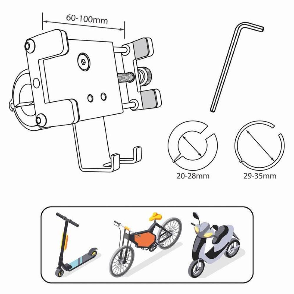 Suport telefon pentru bicicleta-moto, fi20-35mm, deschidere 60-100mm, anti-vibratii, CARHL15 Pulse