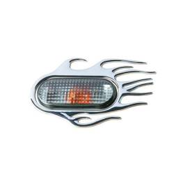 Set 2 ornamente 3D crom, 118x75mm, pentru lampi semnalizare aripa, seria VAG, Flaming LOG1625 RaceSport