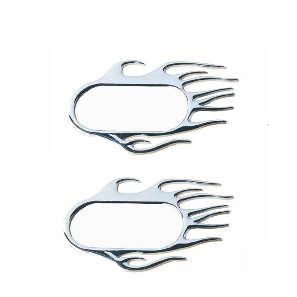 Set 2 ornamente 3D crom, 118x75mm, pentru lampi semnalizare aripa, seria VAG, Flaming LOG1625 RaceSport