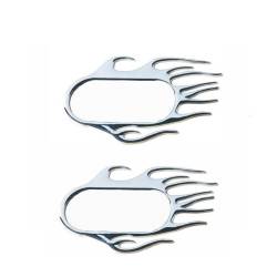 Set 2 ornamente 3D crom, 118x75mm, pentru lampi semnalizare aripa, seria VAG, Flaming LOG1625 RaceSport