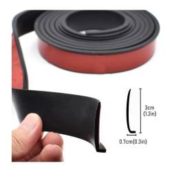 Cheder ornament protectie aripa, 30x7mm, tip L, negru, set 4 bucati x 1.6m, FS-7014