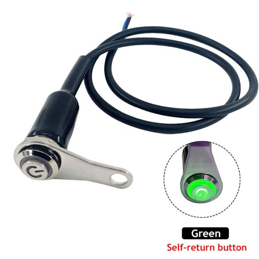 Intrerupator buton inox, cu suport cu gaura HL013A