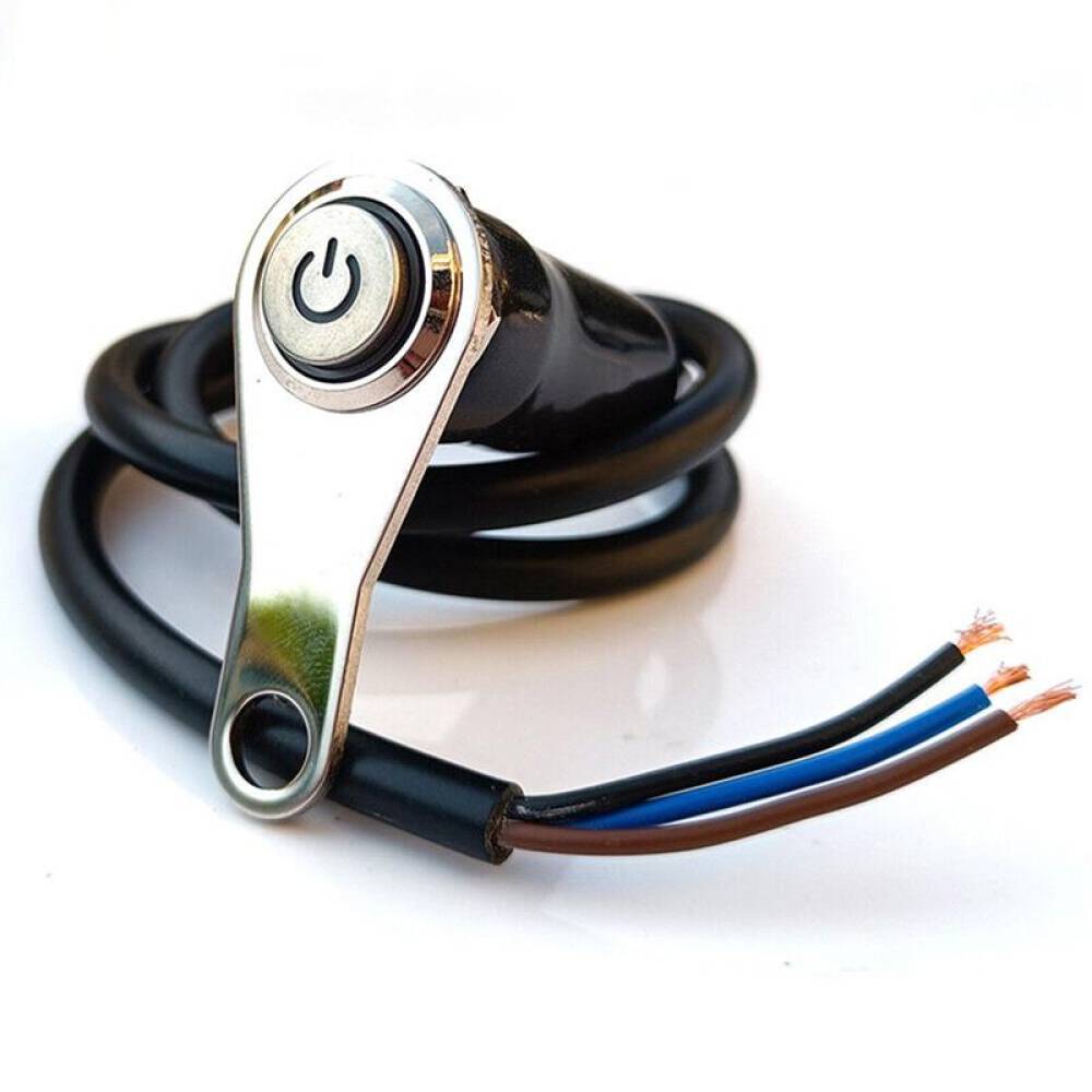 Intrerupator buton inox, cu suport cu gaura HL013A