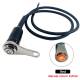Intrerupator buton inox, cu suport cu gaura HL013A
