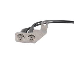 Intrerupator buton inox, dublu, cu suport cu gaura, HL013B