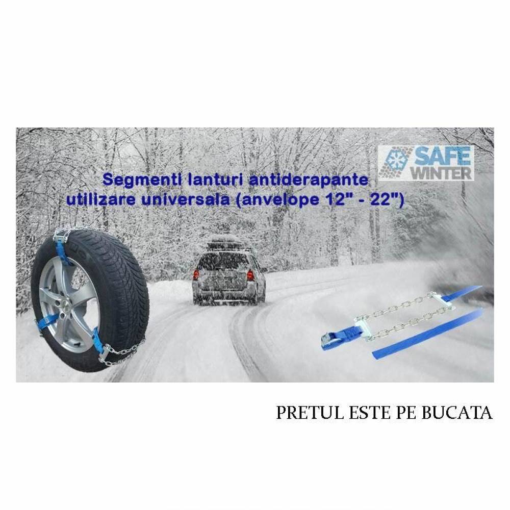 Lant antiderapant, tip segment, fixare cu chinga, lant 28cm, za fi6mm, SAFE WINTER, Solus SWLD II