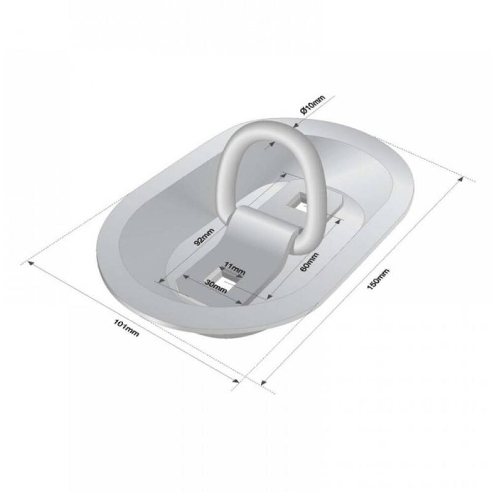 Inel ancorare podea, incastrabil 2 tone, fi10 L92mm, UML/KPL Solus 