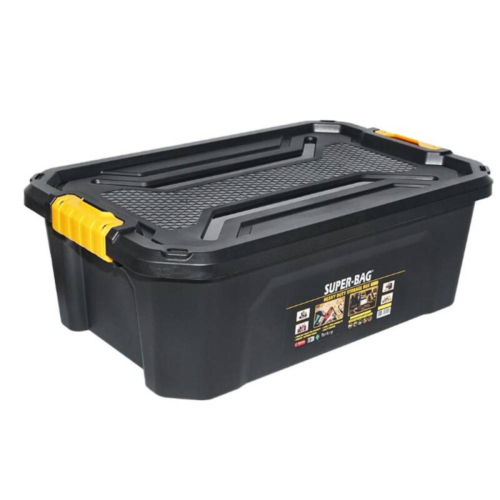 Cutie plastic, transport si depozitare, 30L, 58x38x20cm, sarcini grele, cu capac, BK92827 SuperBag 