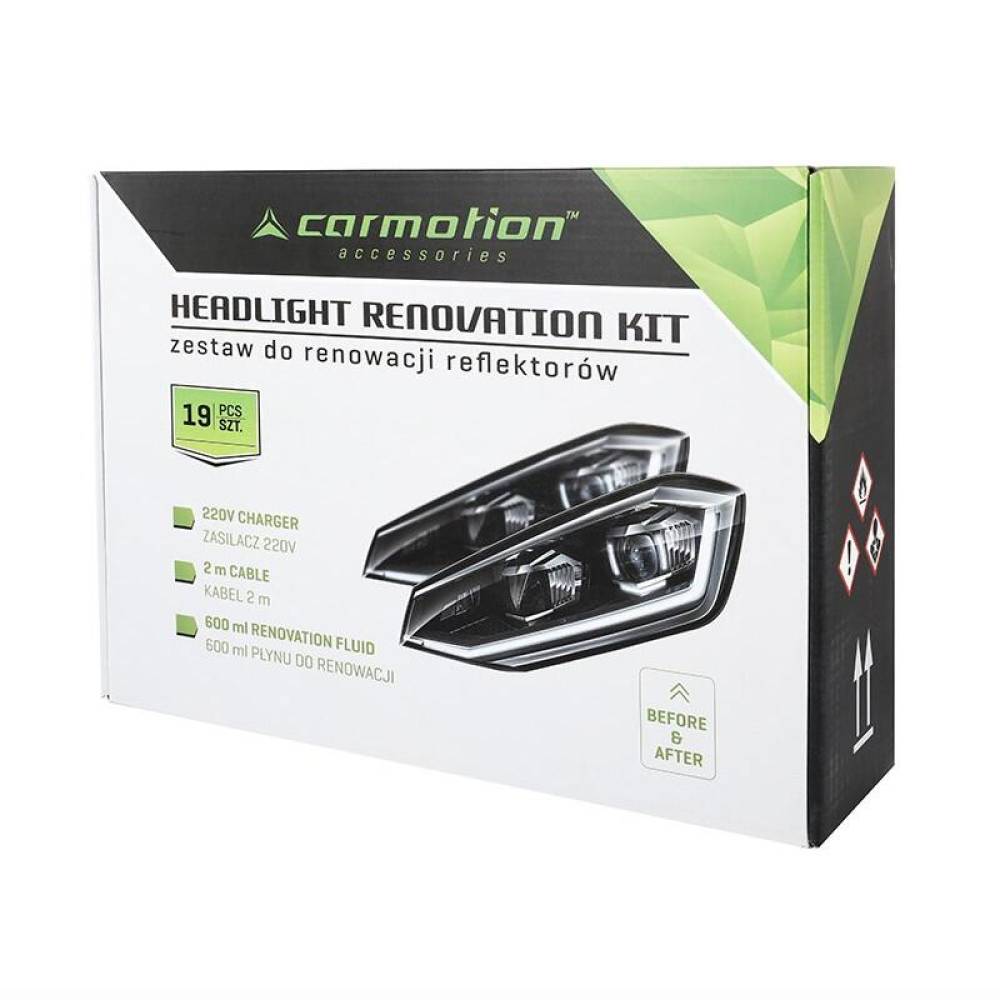 Kit restaurare faruri prin polimerizare cu cana electrica 220V, 63675 Carmotion 