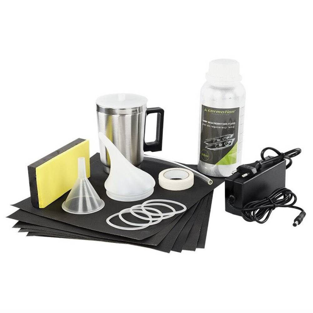 Kit restaurare faruri prin polimerizare cu cana electrica 220V, 63675 Carmotion 