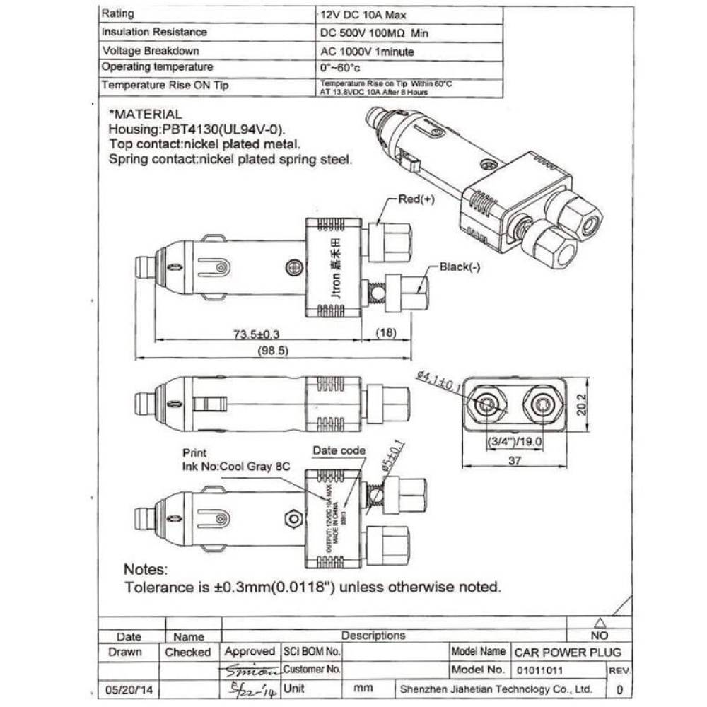 Stecher bricheta cu 2 conectori rapizi pentru cablu, 63220 Carmotion 