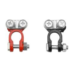 Borne acumulator, zinc, rosu si negru, cu placuta pentru masini asiatice, Matiz, set 2 bucati, BK80273