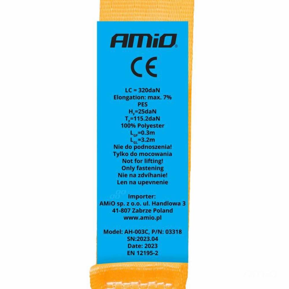 Chinga fixare marfa, 3.5m-25mm, 640kg, S, auto-retractabila, 03318 Amio