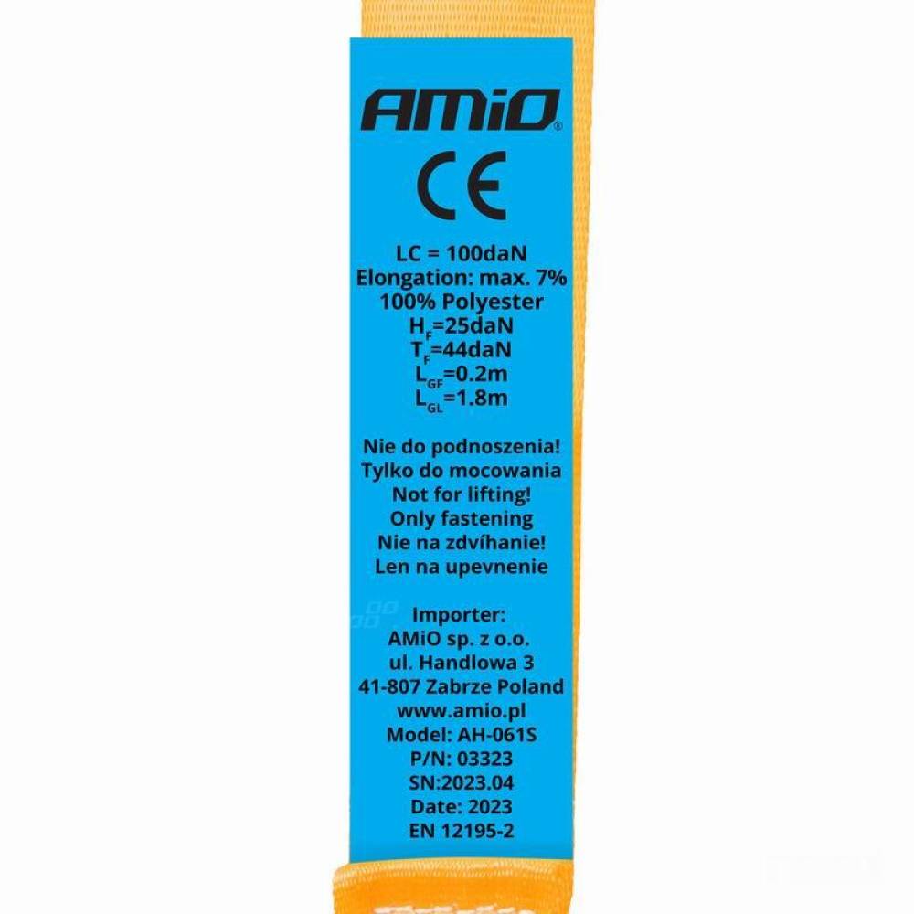 Set 2 chingi fixare marfa, 2m-18mm, 200kg, S, auto-retractabile, 03323 Amio
