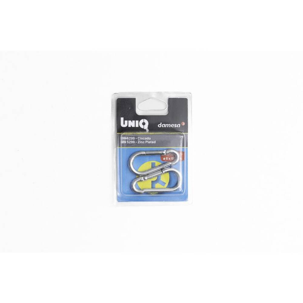Set 2 carabine simple DIN5299 ZP fi6x60mm, zincata, UNIQ B9523923-blister Set 2 carabine simple DIN5299 ZP fi6x60mm, zincata, UNIQ B9523923-blister