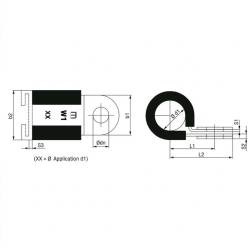 Colier antivibratie cu cauciuc P-Clip formD fi 30/20  Mikalor 03005691