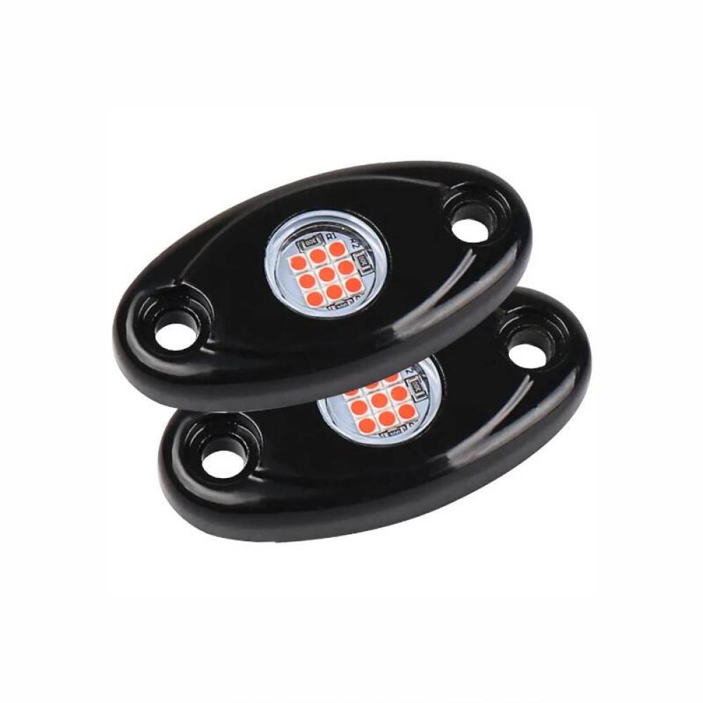 Set 2 lumini ambientale, sub masina, 9 LED-uri, 12V, 500lm, rosii, Led Rock Light, HHRYS9R