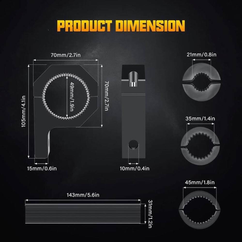 Set 2 suporti proiectoare, prindere pe rollbar sau bullbar, reglabil fi 21-49mm, S.P.001 247 Lighting