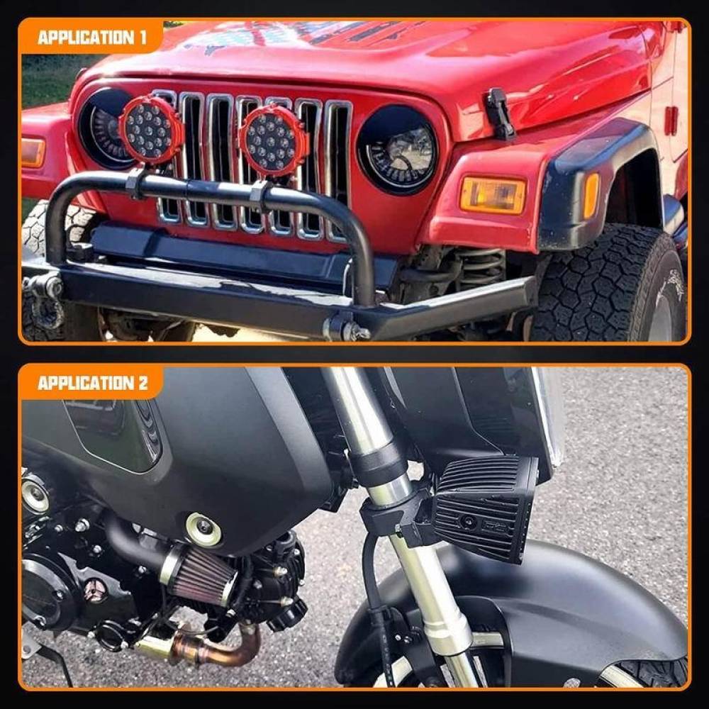 Set 2 suporti proiectoare, prindere pe rollbar sau bullbar, reglabil fi 21-49mm, S.P.001 247 Lighting