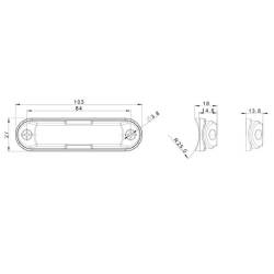 Proiector stroboscopic, 103x26, 12-24V, 6 LED-uri, cu 2 garnituri, montare pe bullbar sau suprafata plana, flash dublu, FT-205 ECO Fristom
