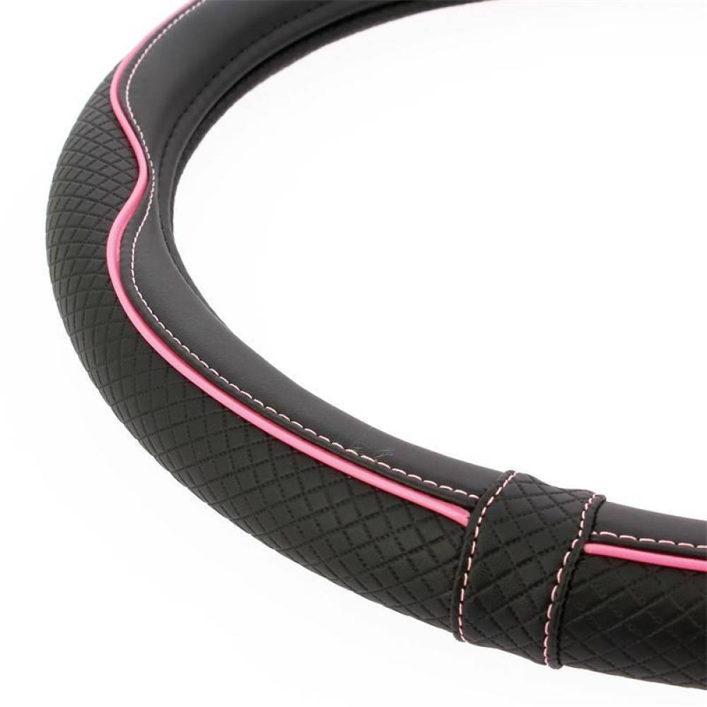Husa volan 37-39cm, imitatie piele, neagra cu cusatura roz, CENTAURO, 2505CPK SwissDrive 