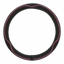 Husa volan 37-39cm, imitatie piele, neagra cu cusatura roz, CENTAURO, 2505CPK SwissDrive 
