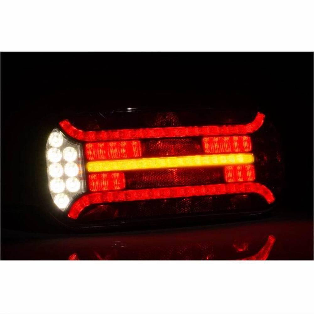 Lampa spate 302x130, LED, 6 functii ,cu triunghi, ceata si mers inapoi, dreapta, FT-610 P LED DI BAJONET 6PIN Fristom