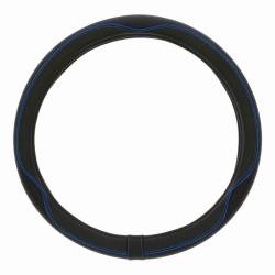 Husa volan 37-39cm, imitatie piele, neagra cu cusatura albastra, CENTAURO, 2505CBL SwissDrive 