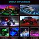 Set 8 lumini ambientale, LED, sub masina, 12V, multimod si multicolor, 3 moduri de a controla luminile, Smart Led Rock Light, HHRY168
