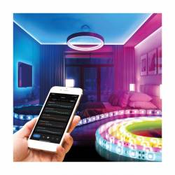 Banda Led, 2x5m, Smart, RGB, ambientala, telecomanda si Bluetooth, sincronizare muzica, 220V, 24W, 30led/m, Smart Strip, 55860 Phenom