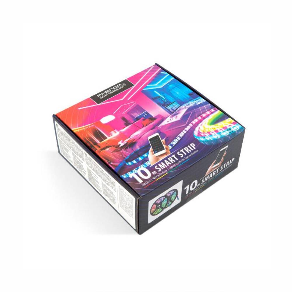 Banda Led, 2x5m, Smart, RGB, ambientala, telecomanda si Bluetooth, sincronizare muzica, 220V, 24W, 30led/m, Smart Strip, 55860 Phenom