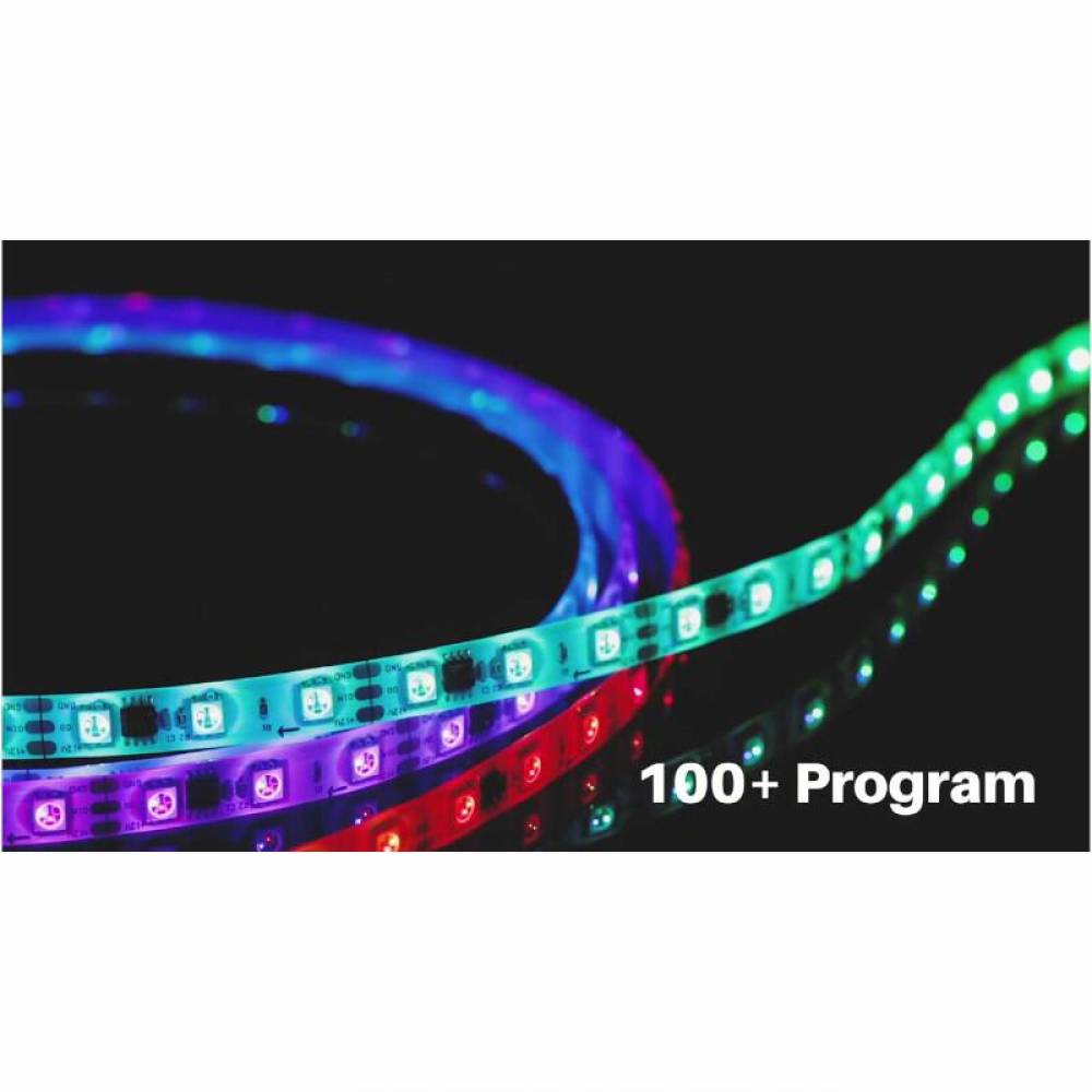 Banda Led 5m, RGB, ambientala, cu telecomanda tactila, 220V, 48W, 60 Led/m, peste 100 de programe, Magic Strip, 55843 Phenom