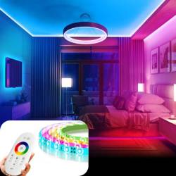 Banda Led 5m, RGB, ambientala, cu telecomanda tactila, 220V, 48W, 60 Led/m, peste 100 de programe, Magic Strip, 55843 Phenom