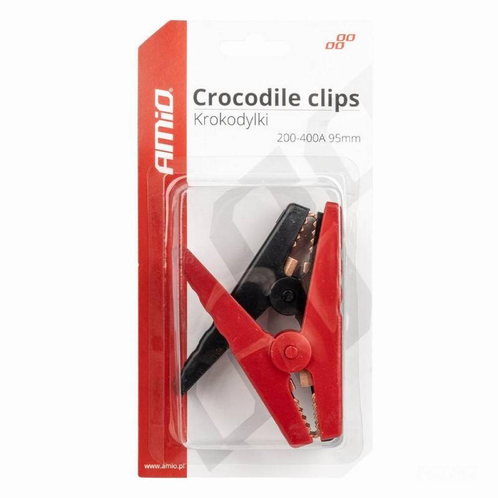 Cleste cablu curent, 9.5cm, 400A, tip crocodil, set 2 bucati, 03525 Amio