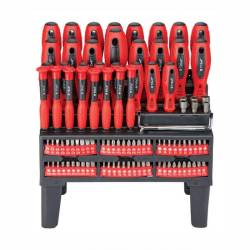 Set surubelnite si biti cu stand, 100 piese, TS.78287