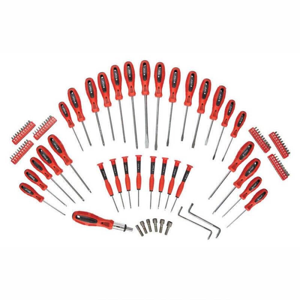 Set surubelnite si biti cu stand, 100 piese, TS.78287
