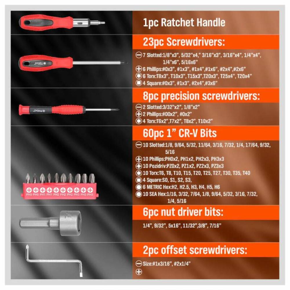 Set surubelnite si biti cu stand, 100 piese, TS.78287