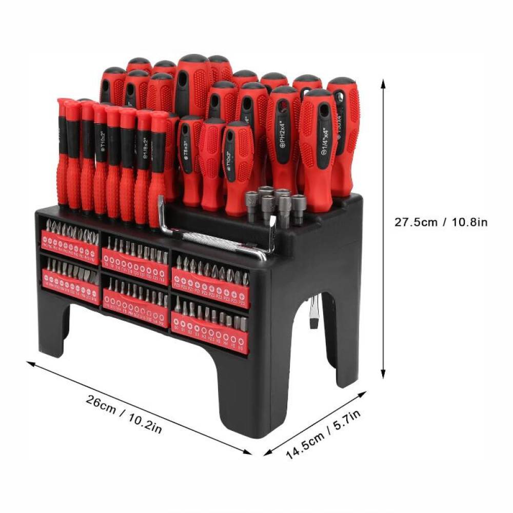 Set surubelnite si biti cu stand, 100 piese, TS.78287