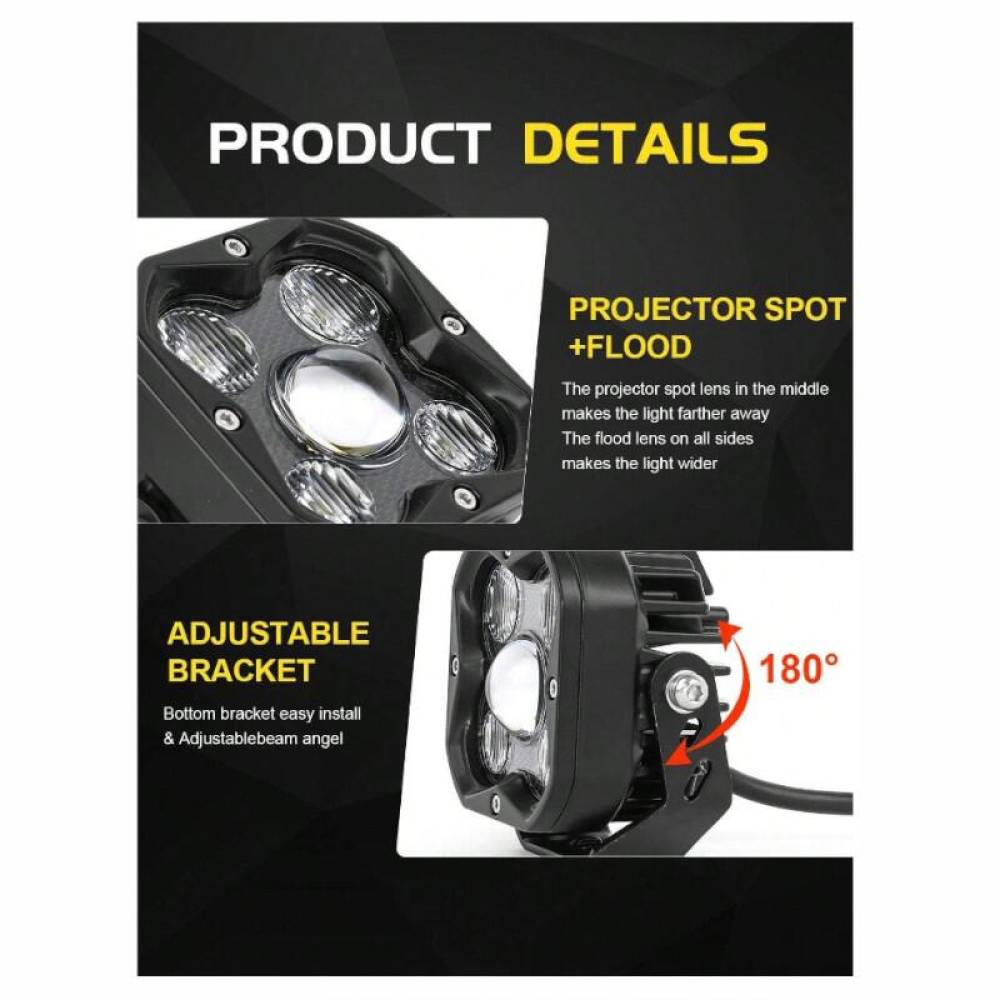 Proiector lucru 81x81, LED, cu lentile convexe, 12-24V, 29W, 2700lm, spot, L0183 TruckLed