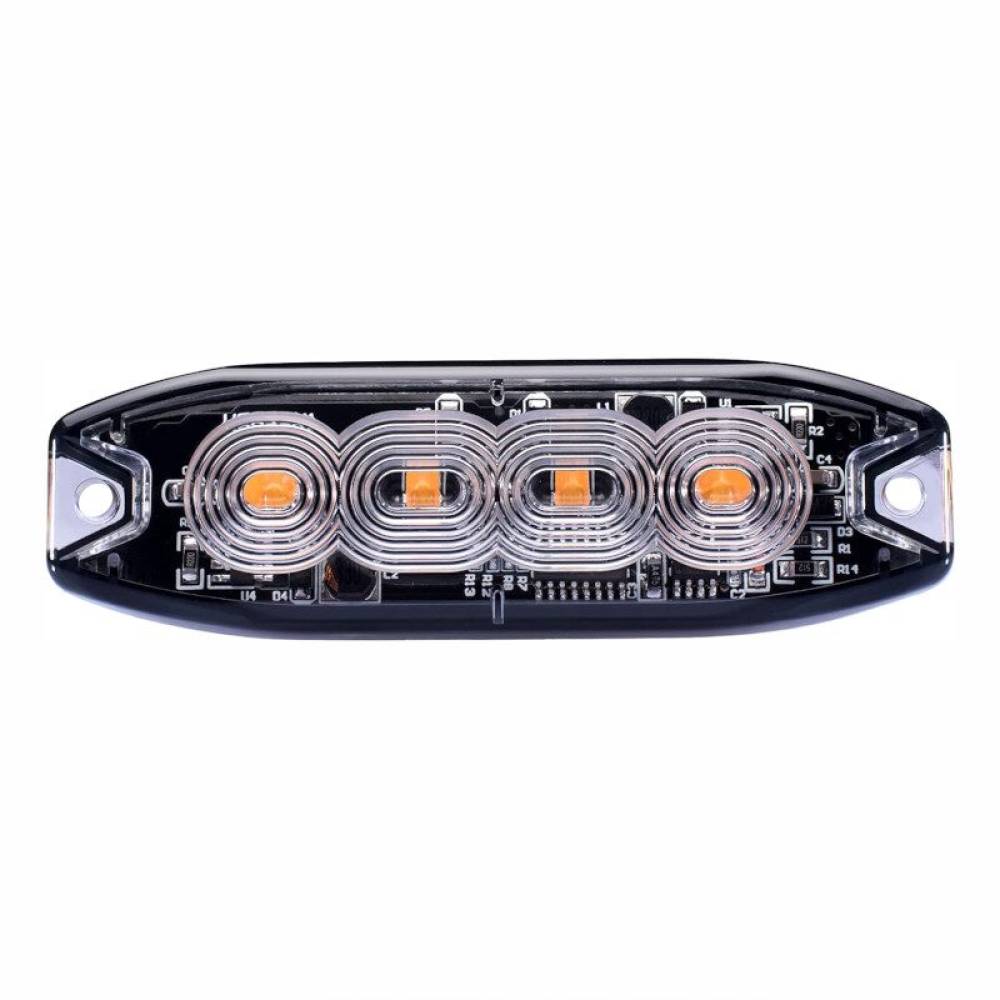 Proiector stroboscopic 4 LED-uri, 12-24V, 12W, galben, 98x31, Slim LW0037-2 TruckLed